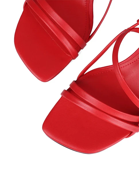 Женские босоножки MIRATON кожаные красные - фото 6 - Miraton