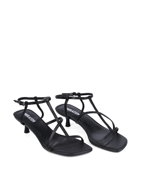 Женские босоножки MIRATON кожаные черные - фото 4 - Miraton