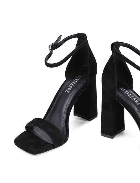 Женские босоножки Attizzare велюровые черные - фото 3 - Miraton