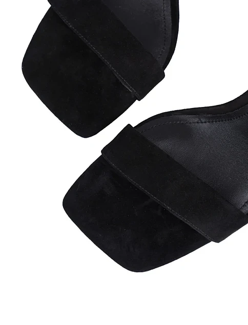 Женские босоножки Attizzare велюровые черные - фото 6 - Miraton