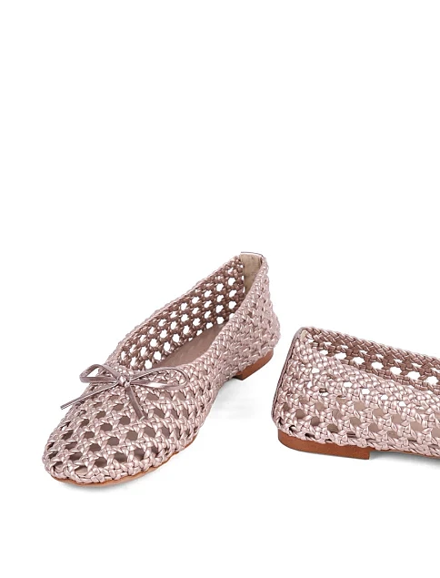 Женские балетки MIRATON кожаные розовые - фото 2 - Miraton