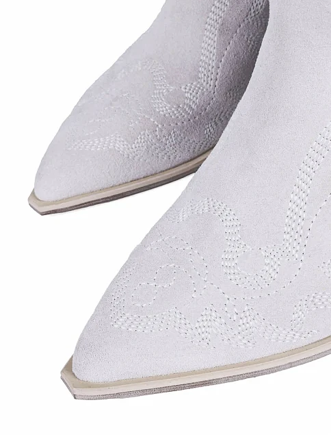 Женские ботинки MIRATON кожаные серебряного цвета - фото 5 - Miraton