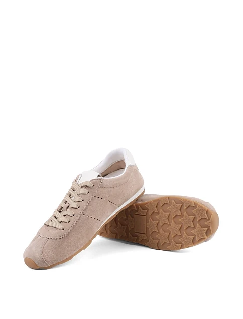 Женские кроссовки MIRATON велюровые бежевые - фото 2 - Miraton