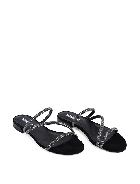 Женские шлепанцы MIRATON велюровые черные - фото 4 - Miraton