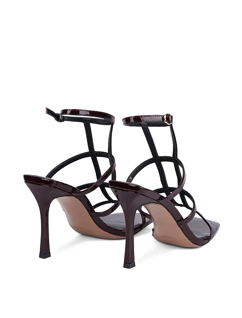 Женские босоножки MiaMay лаковые бордовые - фото 5 - Miraton