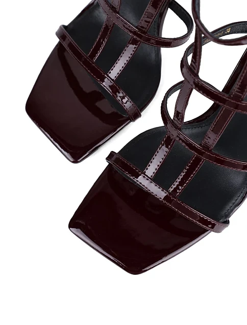 Женские босоножки MiaMay лаковые бордовые - фото 6 - Miraton