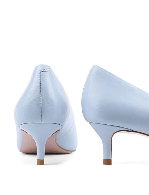 Женские туфли лодочки MIRATON кожаные голубые - фото 2 - Miraton