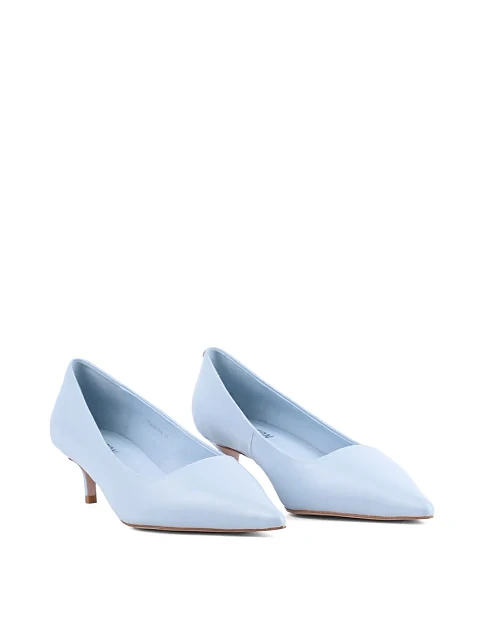 Женские туфли лодочки MIRATON кожаные голубые - фото 3 - Miraton