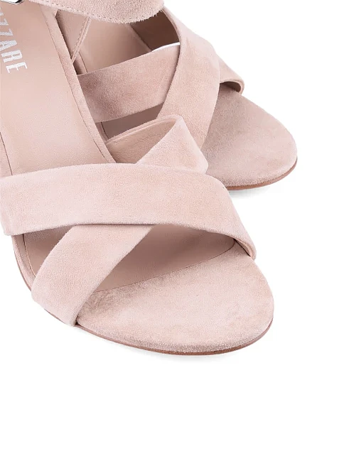 Женские босоножки Attizzare велюровые бежевые - фото 5 - Miraton