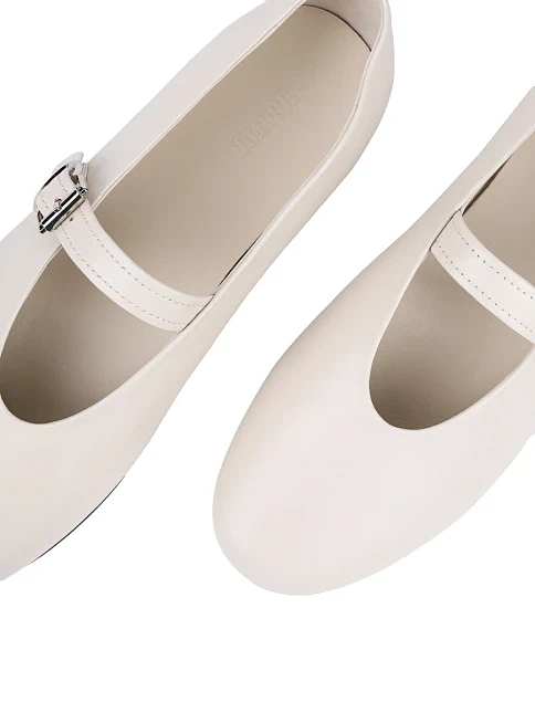 Женские балетки MIRATON кожаные рисовые - фото 6 - Miraton