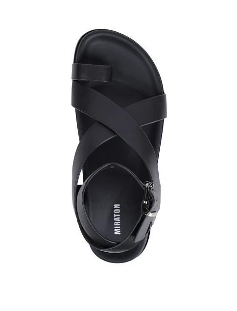 Женские сандалии MIRATON кожаные черные - фото 2 - Miraton