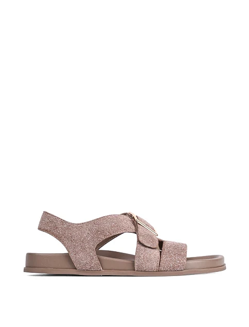 Женские сандалии MIRATON велюровые бежевые - фото 1 - Miraton