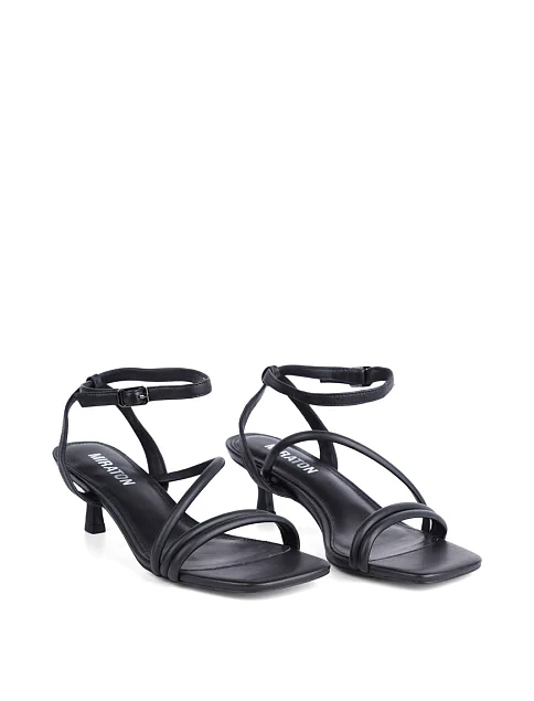 Женские босоножки MIRATON кожаные черные - фото 3 - Miraton