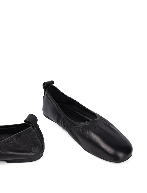 Женские балетки MIRATON кожаные черные - фото 2 - Miraton