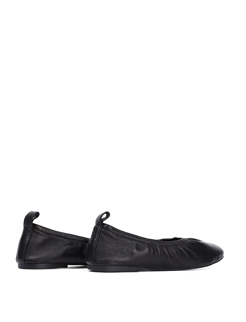 Женские балетки MIRATON кожаные черные - фото 4 - Miraton