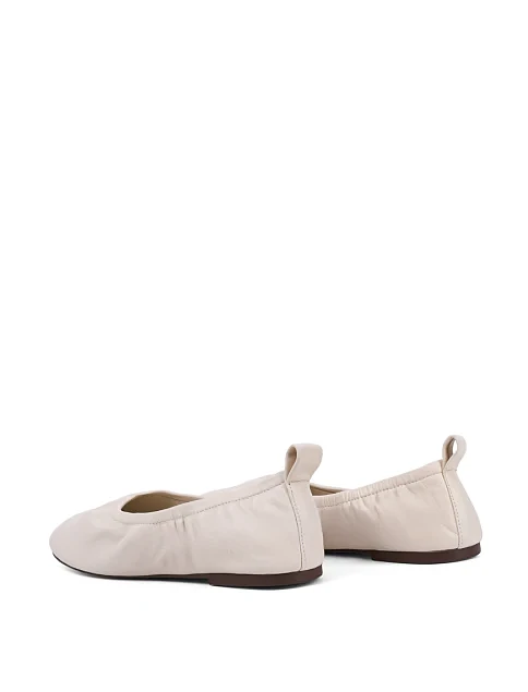 Женские балетки MIRATON кожаные рисового цвета - фото 4 - Miraton