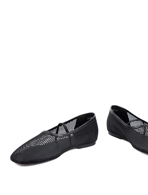 Женские балетки MIRATON из сетки черные - фото 2 - Miraton