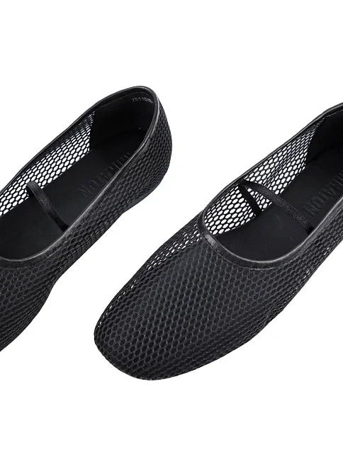 Женские балетки MIRATON из сетки черные - фото 5 - Miraton