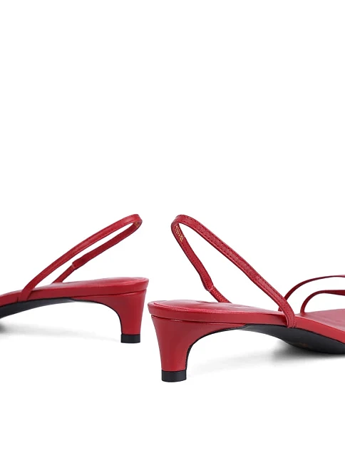 Женские босоножки MIRATON кожаные красные - фото 3 - Miraton