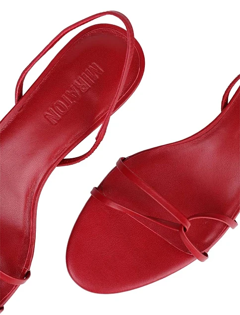 Женские босоножки MIRATON кожаные красные - фото 6 - Miraton