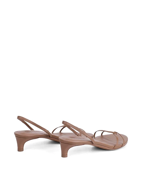 Женские босоножки MIRATON кожаные бежевые - фото 5 - Miraton