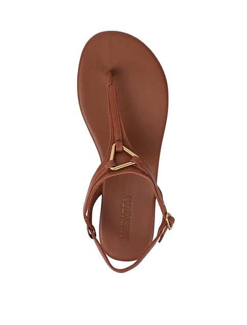 Женские сандалии MIRATON кожаные коричневые - фото 4 - Miraton