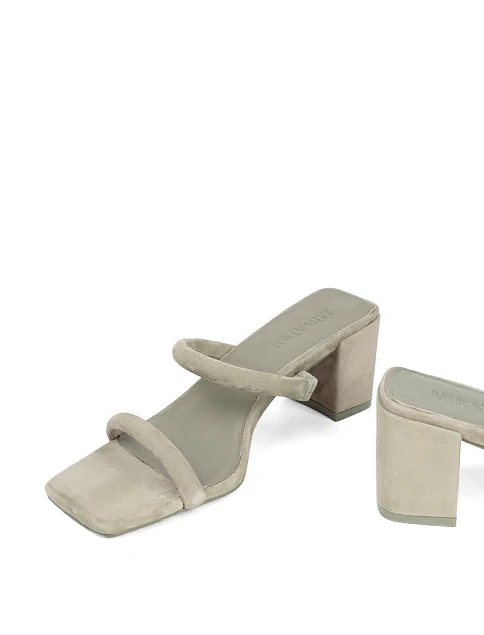 Женские сабо MIRATON велюровые зеленые - фото 2 - Miraton