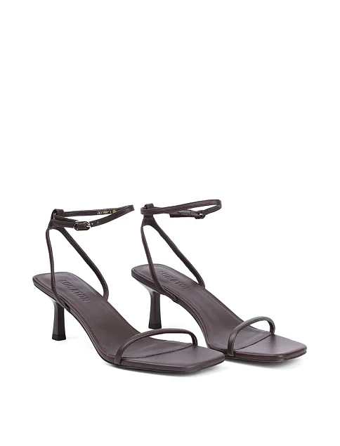 Женские босоножки MIRATON кожаные коричневые - фото 3 - Miraton