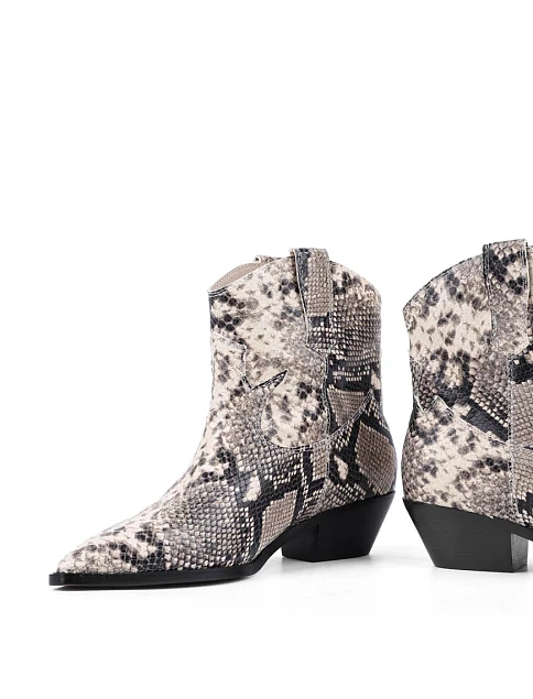 Женские ботинки казаки MIRATON кожаные разноцветные - фото 2 - Miraton