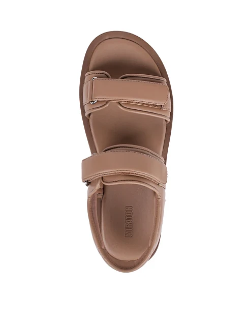 Женские сандалии MIRATON кожаные бежевые - фото 2 - Miraton