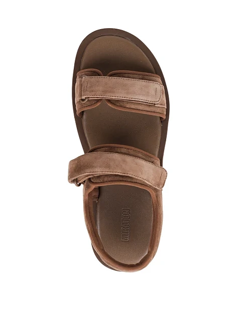 Женские сандалии MIRATON велюровые коричневые - фото 2 - Miraton