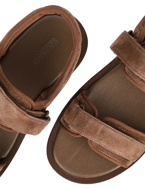 Женские сандалии MIRATON велюровые коричневые - фото 5 - Miraton