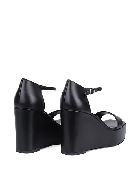 Женские босоножки MIRATON кожаные черные - фото 4 - Miraton