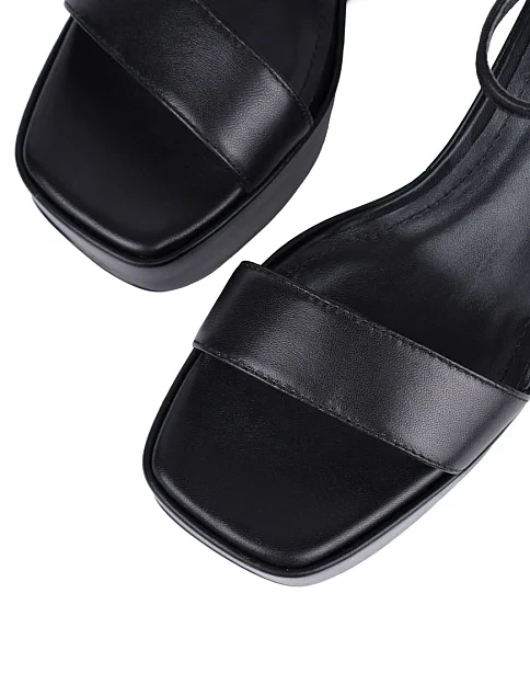 Женские босоножки MIRATON кожаные черные - фото 5 - Miraton