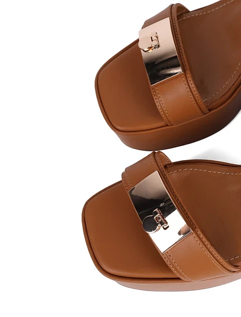 Жіночі босоніжки MIRATON шкіряні коричневі - фото 5 - Miraton