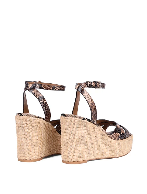 Женские босоножки MIRATON кожаные коричневые - фото 4 - Miraton