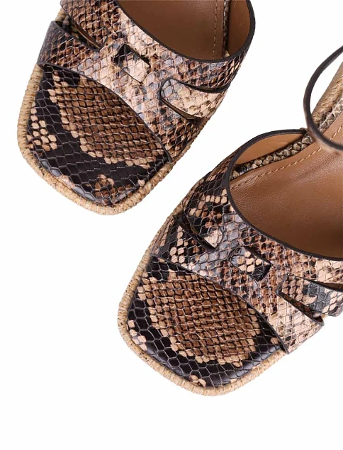 Женские босоножки MIRATON кожаные коричневые - фото 5 - Miraton