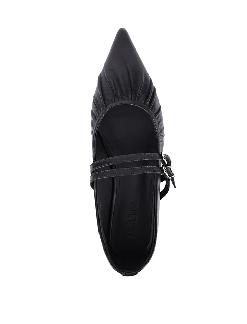 Женские балетки MIRATON кожаные черные - фото 5 - Miraton