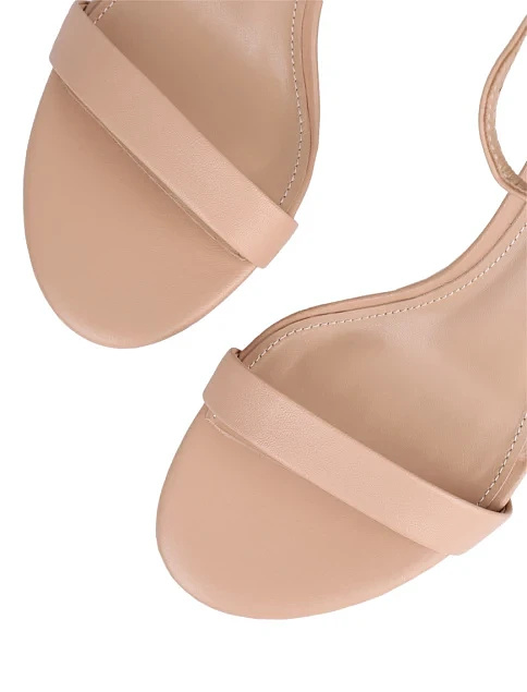 Женские босоножки MIRATON кожаные бежевые - фото 5 - Miraton