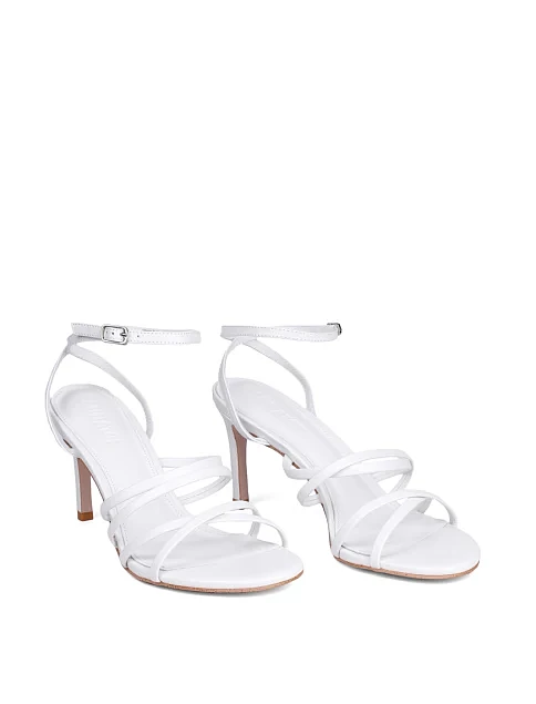 Женские босоножки MIRATON кожаные белые - фото 3 - Miraton