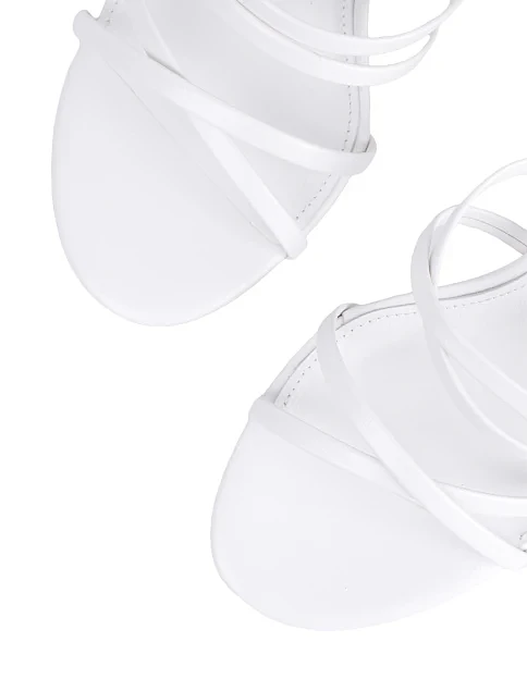 Женские босоножки MIRATON кожаные белые - фото 5 - Miraton