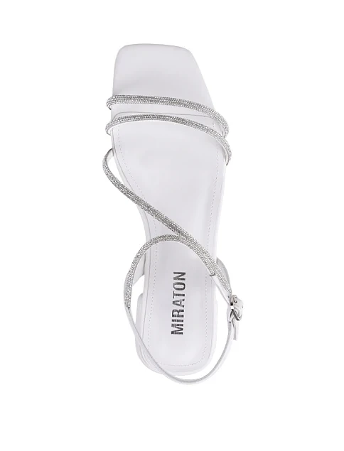 Женские сандалии MIRATON кожаные белые - фото 3 - Miraton