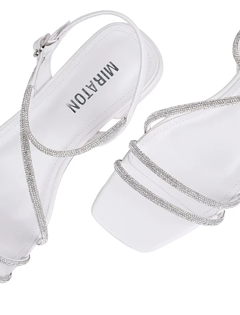 Женские сандалии MIRATON кожаные белые - фото 6 - Miraton