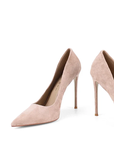 Женские туфли лодочки Mia May велюровые бежевые - фото 2 - Miraton