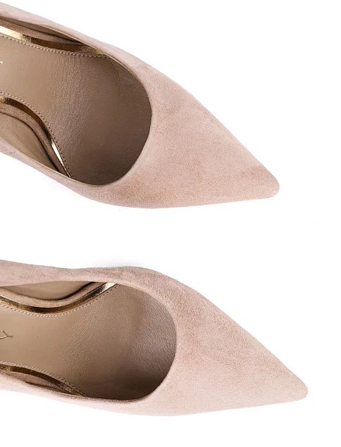 Женские туфли лодочки Mia May велюровые бежевые - фото 5 - Miraton