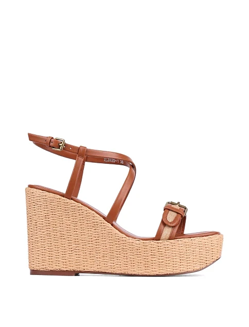 Женские босоножки MIRATON кожаные коричневые - фото 1 - Miraton