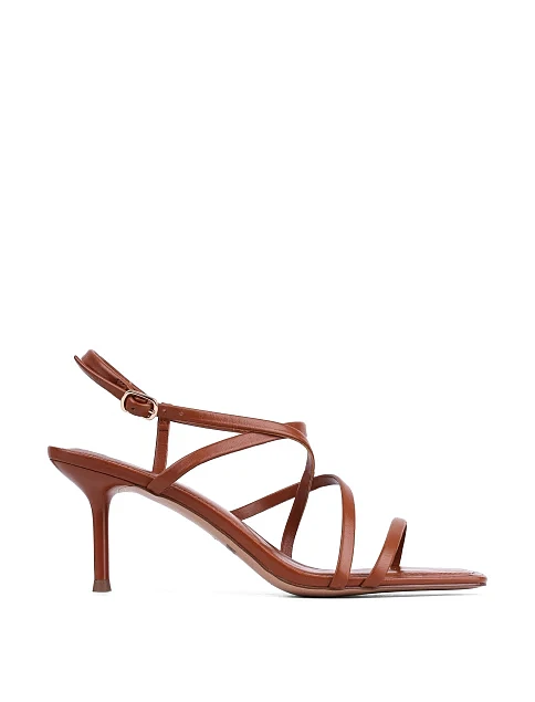 Женские босоножки MIRATON кожаные коричневые - фото 1 - Miraton