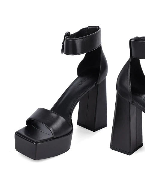 Женские босоножки MIRATON кожаные черные - фото 2 - Miraton