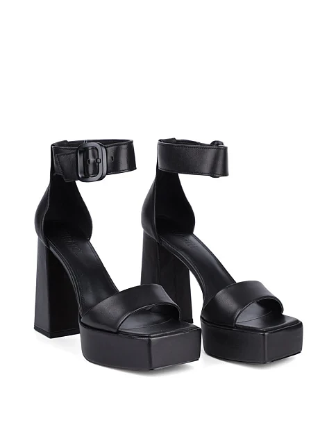 Женские босоножки MIRATON кожаные черные - фото 3 - Miraton