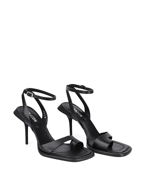 Женские босоножки MIRATON кожаные черные - фото 4 - Miraton